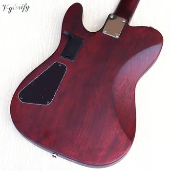 Gamyklos kietas raudonmedžio medienos kūno silent akustine-elektrine gitara, 6 stygų matiniu paviršiumi 39 colių vintage spalvos 