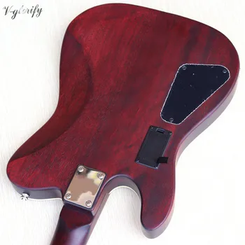 Gamyklos kietas raudonmedžio medienos kūno silent akustine-elektrine gitara, 6 stygų matiniu paviršiumi 39 colių vintage spalvos 