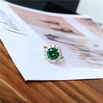 Peri'sBox 10 Dizainų Žalia CZ Stone Žiedai Kvadrato, Ovalo formos Geometrinės Žiedai Moterų Meilė Širdies Derliaus Krovimas Žiedas Reguliuojamas 2020 m.