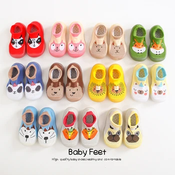 Kūdikių kojinės, batai minkštas vienintelis gyvūnų mielas batai