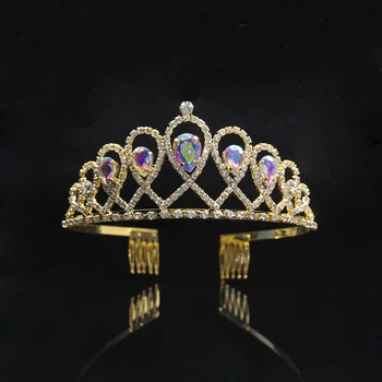 Carddoor NAUJĄ Crystal Crown Nuotaka Lankelis Vestuvių Plaukų Aksesuarų, Auksas, Sidabras sidabrą, Mergaičių Rožančiai Moterims, Madingų Plaukų Papuošalai