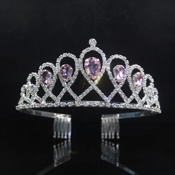 Carddoor NAUJĄ Crystal Crown Nuotaka Lankelis Vestuvių Plaukų Aksesuarų, Auksas, Sidabras sidabrą, Mergaičių Rožančiai Moterims, Madingų Plaukų Papuošalai