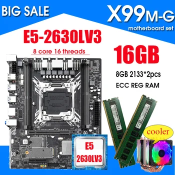 X99 plokštė rinkinys su Xeon E5 2630L V3 LGA2011-3 CPU 2 X 8 GB =16GB 2133MHz DDR4 atminties NVME M. 2 lizdas Šešių vario vamzdis aušintuvas