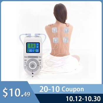 EMS Dešimtis Akupunktūra Body Massager Skaitmeninis Terapijos Aparatas Su 4 Elektrodų Pagalvėlės Už Nugaros, Kaklo, Pėdų, Kojų Skausmo Sveikatos Priežiūros