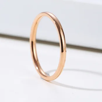 Naujas paprasta pora žiedas moterų sklandžiai nerūdijančio plieno žiedas papuošalai rožinė aukso, titano plieno žiedas