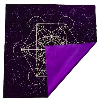 Naujas Taro Kortų Staltiesė Metatrone tai Cub Kristalų Tinklelį Taro Kortų Stalo Audinio, 60*60cm dviejų spalvų ekrano spausdinimo taro staltiesė