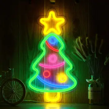 Kalėdų Eglutės Formos Led Neonas Pasirašyti Mielas Skydelis, Šviesos, Neoninė Pub Kambarys Konditerijos Rodoma Komercinė Kalėdų Vakarėlį Vestuvių Papuošalai