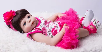 Viso Kūno Silikono Reborn Baby Lėlės, Žaislai Tikroviška 55cm Naujagimių Mergina Baby Doll Puikus Vaiko Gimtadienio Dovana Maudytis, Žaislų Mergaitėms Brinque