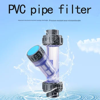 Liansu Filtras UPVC Plastikinių Vamzdžių Buitinių Geriamojo Vandens Vamzdynų valiklis Filtro Y Tipo Skaidraus Vandens Valymo 1Pcs