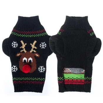Šunelis megztiniai Megztinis drabužiai mažų šunų Kailio striukė dachshunds čihuahua kalėdų elnių kostiumas šunų drabužius Naminių Reikmenys