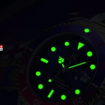 WEISIKAI Sporto Automatinis laikrodis Vyrams, Nardymas Mechaniniai Laikrodžiai Mens 200M Vandeniui Laikrodis Šviesos Vyrų Laikrodis montre homme