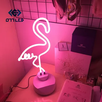 Neoninės Šviesos diodų (LED) Lentelė Naktį Šviesos Stalo Lempa Flamingo Ananasų Debesis, Vaivorykštes Kalėdų Namuose Šalis Dekoro 3D Stalo Lempos Dekoras