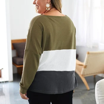 Rudenį plius dydis moterų megztinis 6XL -10XL krūtinė 175CM plius dydis plonas seksualus V-kaklo, ilgomis rankovėmis susiuvimo kišenėje mados džemperis