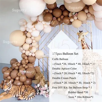 175pcs Kavos Kolbų Girliandą Vestuvių Balionas Arch Gimtadienio Fone Dvigubai Blush Latekso Ballon Nuotakos Dušas Šaliai Dekoro