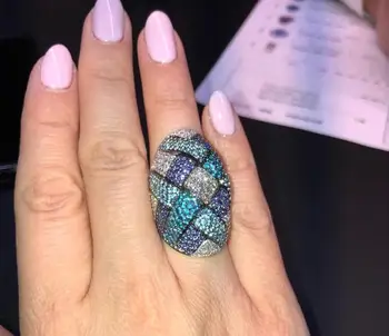 Missvikki Prabanga Dubajus Europos Dideli Žiedai Kilnaus Moterų Osioms Šalies Rodyti Pirštais Papuošalai Unikalūs Žiedai Visiškai CZ