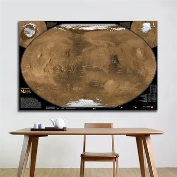 Marsas Žemės Žemėlapį Palydovinės Kulka Su Ekvivalentai Astronomijos Tyrimų 150x100cm
