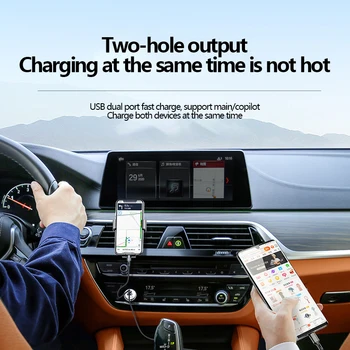 30W Greitai Įkrauti 3.0 Dual QC Automobilinis Įkroviklis iPhone Samsung Greitas Automobilių Apmokestinimo 