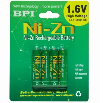 8 Vnt./daug 1.6 v aaa 1000mWh įkrovimo baterija (akumuliatorius nizn Ni-Zn aaa 1,5 v įkrovimo baterija (akumuliatorius Galingas, nei Ni-MH Ni-Cd baterijos
