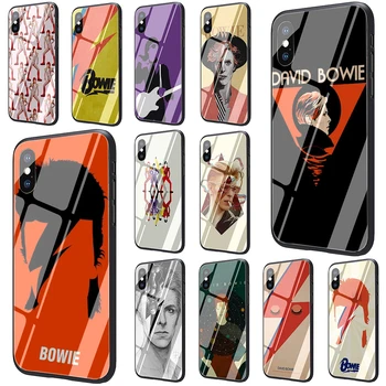 David Bowie Grūdintas Stiklas TPU Juodo Dangtelio Case for iPhone 5 5S SE 2020 6 6s 7 8 plus X XR XS 11 pro Max
