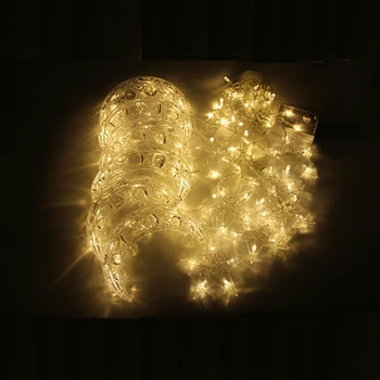 2,5 m led moon star led varveklis vestuvių string light Christmas garland 138 led string pasakų šviesos gimtadienio apdaila