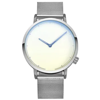 Laikrodžiai Mens Paprasta Mėlyno Stiklo Mens Laikrodis Laikrodis Mados Verslo Laikrodžiai Vandeniui Nerūdijančio Plieno Tinklelio Su Elegantiška Reloj