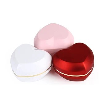 Aukštos kokybės širdies formos LED žiedas, papuošalų dėžutės merginų, pakabukas dvigubą žiedą pakuotės dėžutė su logotipą