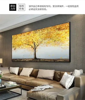 Didelės drobės tapybos namų interjero sienų tapybos paveikslų rankomis dažyti aliejus, tapyba likimo medis