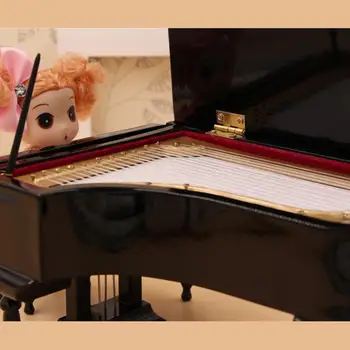 Miniatiūriniai Fortepijono Modelio Surinkimo Replika Mini Pianinas su Išmatų Muzikos instrumentų Kolekcija Dekoratyviniai Papuošalai Ekranas