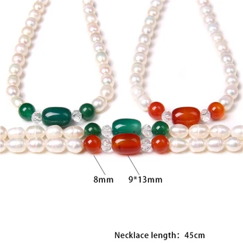 Tikras Natūralus Ekologiškas Agat Perlų Vėrinį Baltos spalvos Gėlavandenių Perlų Grandinė Choker Moterų, Moterų Nuotakos Vestuvių Papuošalai Bauda Dovanos