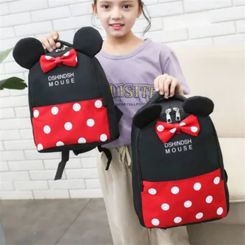 Disney Mickey Minnie Baby kuprinė 1-6 metų amžiaus vaikų maišelį Mielas animacinių filmų berniukų ir mergaičių, kūdikių, vaikų darželis maišelį su anti-lost virvė
