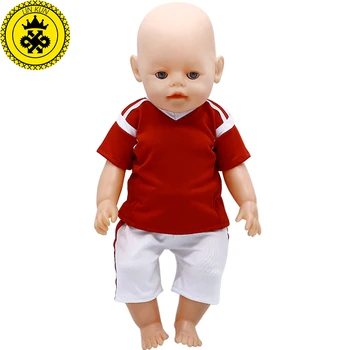 Kūdikių Lėlės Drabužiai Tracksuit Futbolo Rinkiniai Lėlės Futbolo Megztiniai Rinkiniai Tinka 43cm Baby Doll, Aksesuarai Dovanos 630