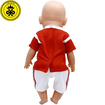 Kūdikių Lėlės Drabužiai Tracksuit Futbolo Rinkiniai Lėlės Futbolo Megztiniai Rinkiniai Tinka 43cm Baby Doll, Aksesuarai Dovanos 630