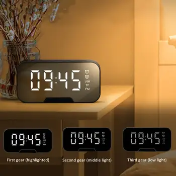 6Types LED Veidrodėliai Skaitmeninis Laikrodis-Žadintuvas žemų dažnių Belaidžio 