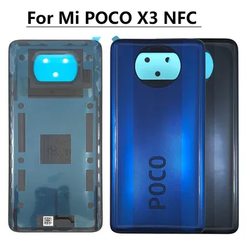 Originalios Baterijos, Galinio Dangtelio Durų Būsto Fotoaparato Objektyvas Su Rėmo Pakeisti Xiaomi POCO X3 NFC Pasaulio Versija Galinis Dangtis