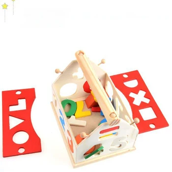 Ankstyvojo Ugdymo Geometrinį Simbolį Skaičius Namas Švietimo Žaislai Mielas 0-9 Skaičių Atitikimo Namas Montessori Mediniai Žaislai