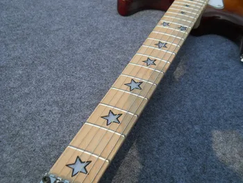 Individualų Sunburst spalvos gitara, SSH, pikapas, Klevų fingerboard penkių žvaigždučių mozaika, pateikti individualų, nemokamas pristatymas