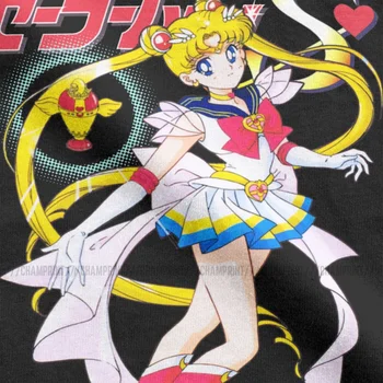 Vyriški Super Sailor Moon Marškinėliai Sailormoon Anime Medvilnės Drabužius Humoro Trumpas Rankovės Įgulos Kaklo Tees Klasikiniai Marškinėliai