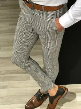 Karšto Parduoti 2019 Vyrų Biuro Verslo Oficialų Ilgas Kelnes Vyrų Naujas Trijų Stilių Patikrinti Modelio Atsitiktinis Pieštuko Pants Plus Size
