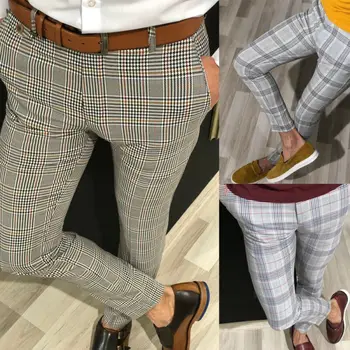 Karšto Parduoti 2019 Vyrų Biuro Verslo Oficialų Ilgas Kelnes Vyrų Naujas Trijų Stilių Patikrinti Modelio Atsitiktinis Pieštuko Pants Plus Size