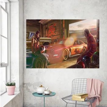 Senovinių Automobilių Plakatai Ferrari Klasikinių Lenktynių Cartoon Automobilių Kūrinys Sienos ArtPicture Spausdinti Paveikslai Tapyba Namų Kambarį Dekoro