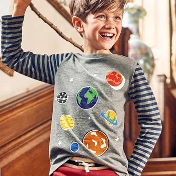 SAILEROAD marškinėliai Mergaitėms su Noctilucence Visatos Berniukai Long Sleeve T Marškiniai Nauji vaikiški marškinėliai Kūdikių Viršūnes Vaikams Drabužių
