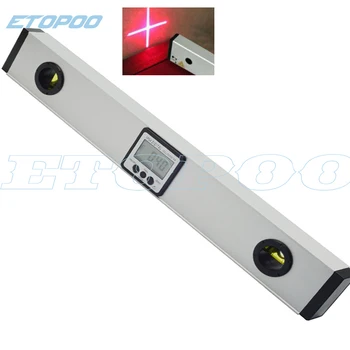 400mm 60mm Skaitmeninis lazerinis Lygį, Kampo Ieškiklis Matlankis elektroninis gulsčiukas 360 laipsnių Inclinometer su Magnetais Lygio kampas