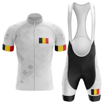 Naujų dviračių džersis Belgijos komanda dviračių kostiumas vyrams 20D gelio vasaros quick dry trumpas rankovės equipacion ciclismo hombre