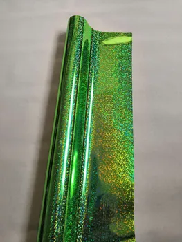 Karšto štampavimo folija, žalios spalvos ratą modelis holografinis folija, karšto spauda ant popieriaus ar plastiko 21cm x120m šilumos spaudos filmas