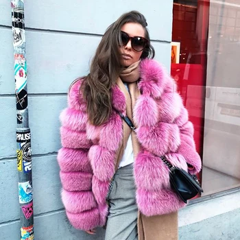 Moterų Žiemos 2018 Prabanga Dirbtiniais Kailio Liemenės, Paltai Shaggy Tirštėti Šiltų Viršutinių Drabužių Siuvimas Paltas Ins Mados High Street Netikrą Fox Fur Coat