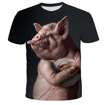 2020 Naujas Atvykti Gaisro Populiari Naujovė Gyvūnų Kiaulių, Avių Serijos Marškinėliai Vyrams, Moterims, 3D Print T shirt, T Vasaros Viršūnes