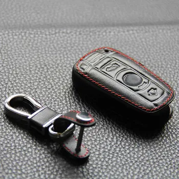 Icecare Odos Paketų Prižiūrėtojų Raktinę Klavišą Atveju Bmw E30 X1 X3 X5 X6 320 525 E34 E36 Odinis Keychain Atveju Bmw Klavišą Dangtelis Su Key Chain