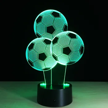 Futbolo Balionas Formos 3D LED lempos, 7 Spalvų Keitimas 3D Iliuzija Lempos Futbolo Nakties Šviesos 3D Vaizdo Šviesos Dovana SportFan