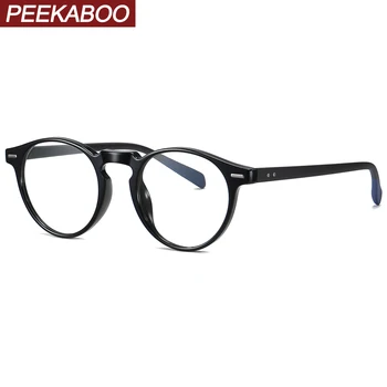 Peekaboo moterų photochromic akinius mėlyna šviesa tr90 rėmelis retro apvalūs akiniai vyrams, aišku, objektyvų priedai vasara žiema