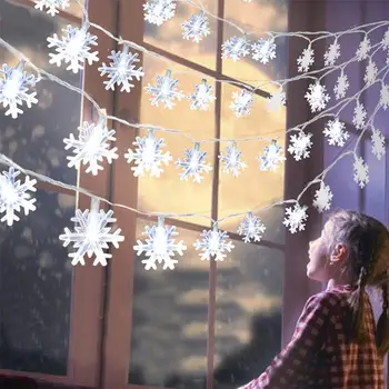 Snaigės LED Styginių Šviesos Pasakų Šiltai Balta Girlianda Namuose Kalėdų Pasakų Žibintai Navidad Vestuvių Dekoro Kalėdų Dekoro Namai